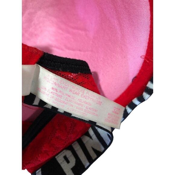 Victorias Secret Pink Bra 32D Underwire Padded Full Coverage - Picture 3 of 4